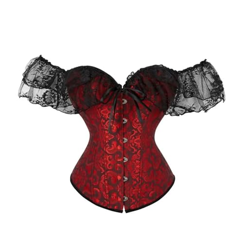 Corset moulant femme taille XS pour affiner la taille en noir et rouge