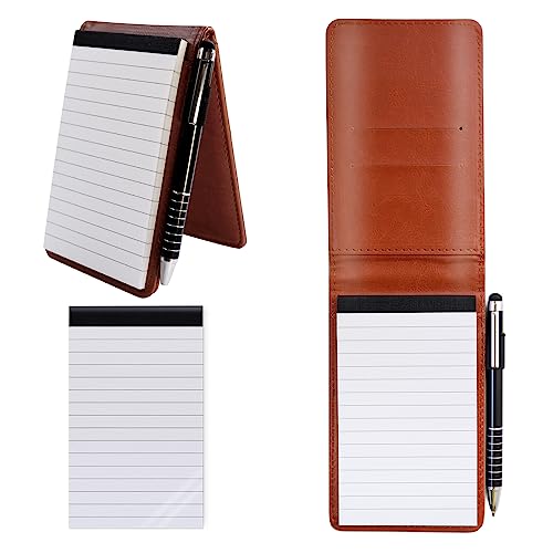 FINEASY A7 Bloc Notas de Cuero PU, Libreta Pequeña de Bolsillo