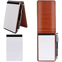 FINEASY A7 Bloc Notas de Cuero PU, Libreta Pequeña de Bolsillo