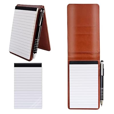 FINEASY A7 Bloc Notas de Cuero PU, Libreta Pequeña de Bolsillo con Bolígrafo de Metal y Blocs de Notas de Repuesto, Libreta de Bolsillo para Escuela Hogar Oficina (Marrón) | Ya disponible en tu tienda friki favorita! En mundofriki.es!