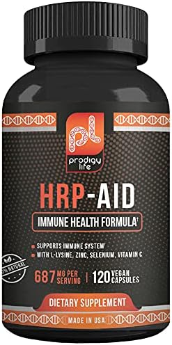 Prodigy Life Premium Immune Support - HRP-Aid Cold Sore Medicine - Lysine Complex with Vitamin C, Zinc. L-Lysine 250mg. All Natural Formula (120ct)