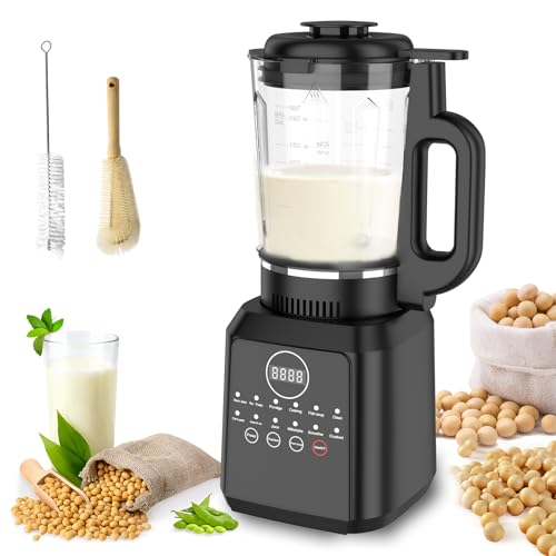 1650ML Nut Milk Maker - Automatic Soy Milk Machine with Self-Cleaning, 24H Timer, 14 Stainless Steel Blades, Touch Screen for Homemade Plant-Based Milk