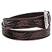 ARIAT Men's Embossed Leaf Leather Belt with Etched Silver Buckle, Brown, 38