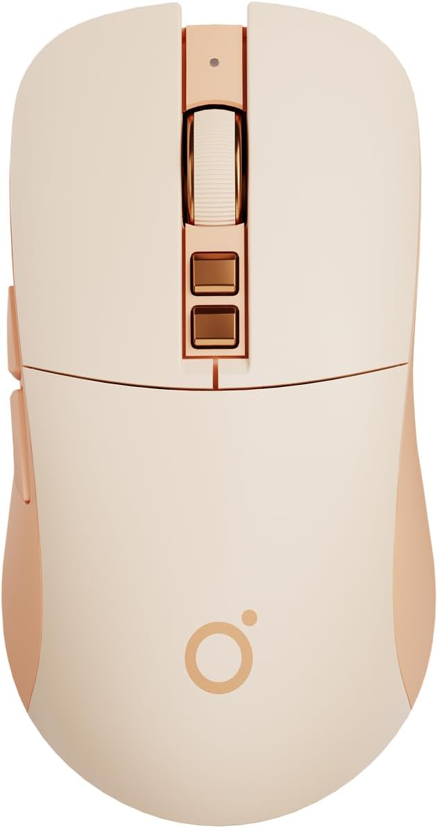 EWEADN G309 Wireless Mouse, Bluetooth & 2.4G Dual Mode Computer Mice, 5 Adjustment Levels 4000 DPI Silent Ergonomic Mouse, 7 Buttons Rechargeable Portable Mouses for Laptop/PC/Mac/iPad - Pink