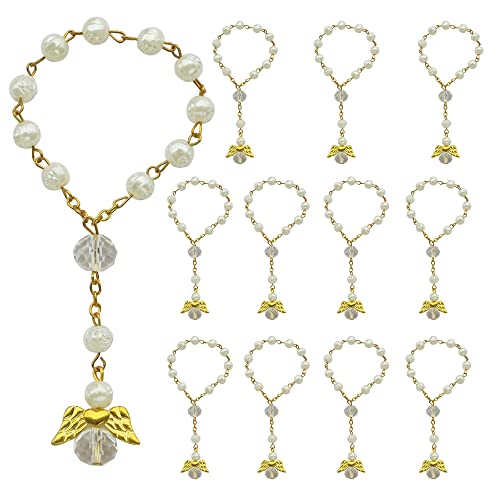 Baptism Favor 12PCS Angel Mini Rosaries Christening First Communion Recuerditos Bautizo Gift for Guest West East Imports