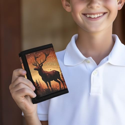 Reindeer Wallet for Teen Boys 12-14 Lightweight Cool Trifold Wallets Toddlers Leather Purse with Card Slots Novelty Coin Wallets Children Gifts4