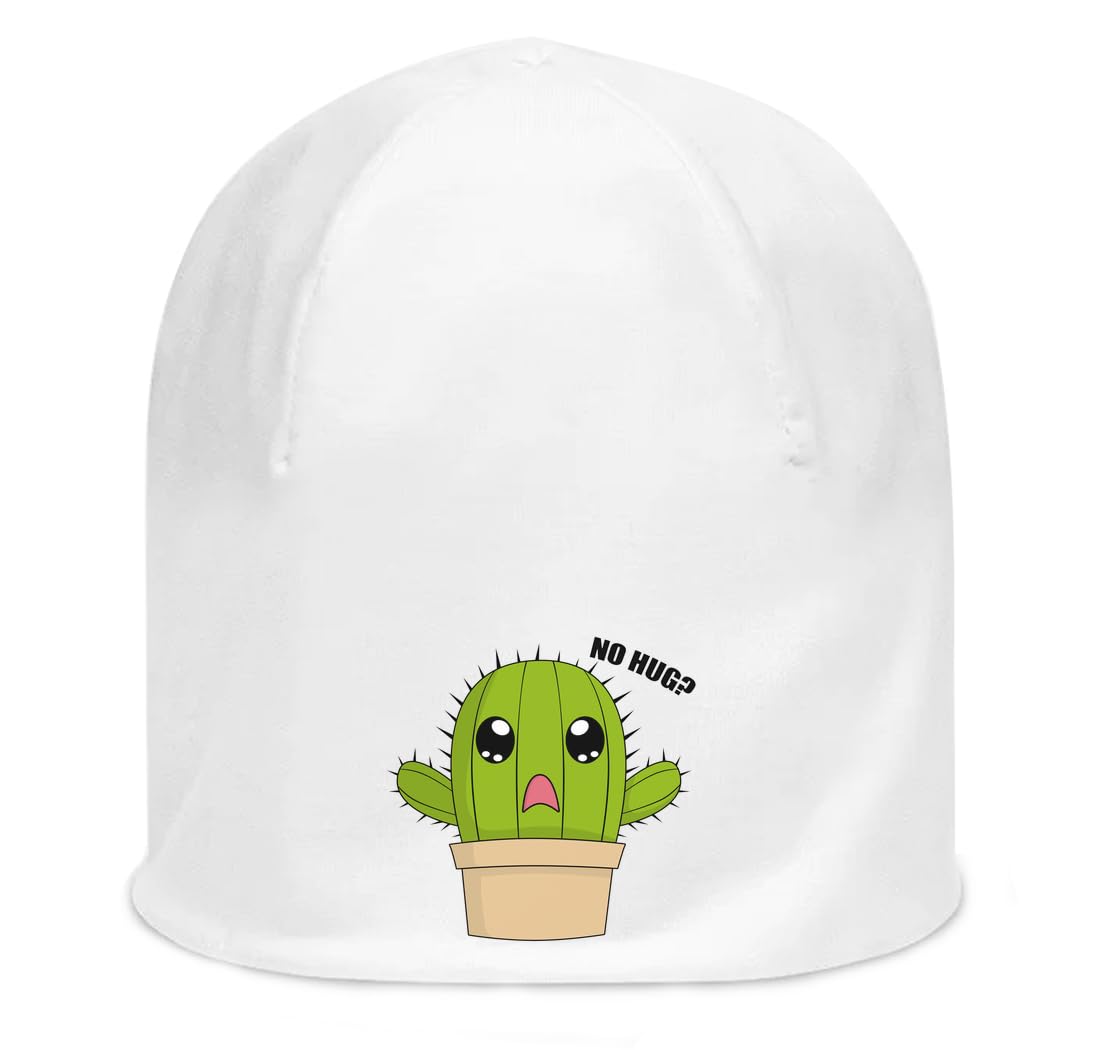 Bonnet graphique blanc Hug Me Cactus pour vos sorties