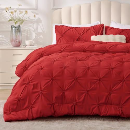 Image of BEDELITE King Comforter Set Rose Red,Lightweight & Soft Comforter