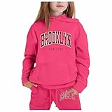 Genérico Conjunto de Sudadera con Capucha y Pantalones para niñas Abrigo y cómodo para Temporada otoño Invierno Actividades al Libre y Uso Diario (5-6 Years)