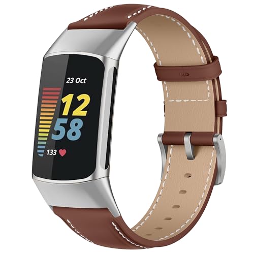 [LanQii] ���U�[�o���h Fitbit charge 6/5 �Ή� �o���h PU���U�[�f�� �x���g �\�t�g �_� �r�W�l�X�� �����x���g ���f�B�[�X&�����Y �v���X�g���b�v Fitbit charge 6/5 (�u���E��)