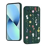 YUXING Silicone Cover per Google Pixel 6a - Moda Modello Carino Custodia Design Sottile Slim Cover Antiurto, Antiscivolo Elegante, Protezione Totale (Flower,Green)