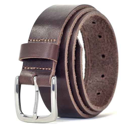 Image of Ashford Ridge Genuine Italian Leather Belt for Men and Women, Smart and Casual, Made in England - Brown Medium (32"- 36")