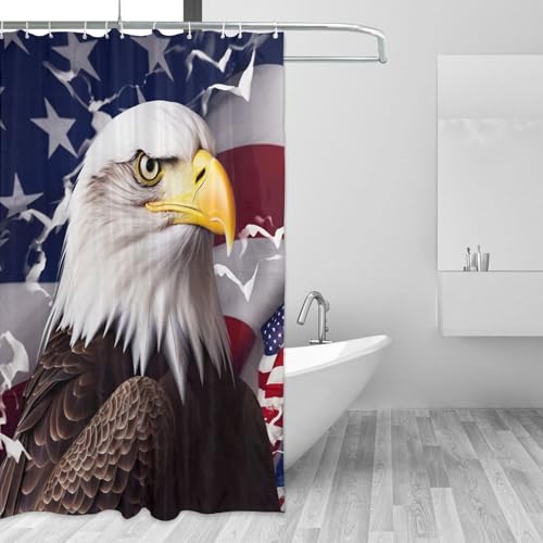 Rideau de douche motif aigle de qualité supérieure avec œillets solides - 4