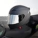 JQF Gear Full Face Helmet Black Motorcycle Motorbike Street Bike Racing Helmets for Adults WS-607 DOT Approved (with Chrome Silver, XXL)