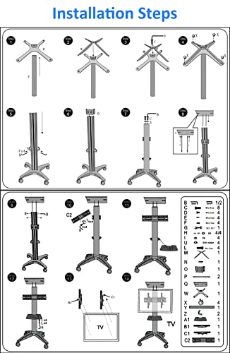 Soporte móvil para TV de 32 a 65 pulgadas negro miniatura 3