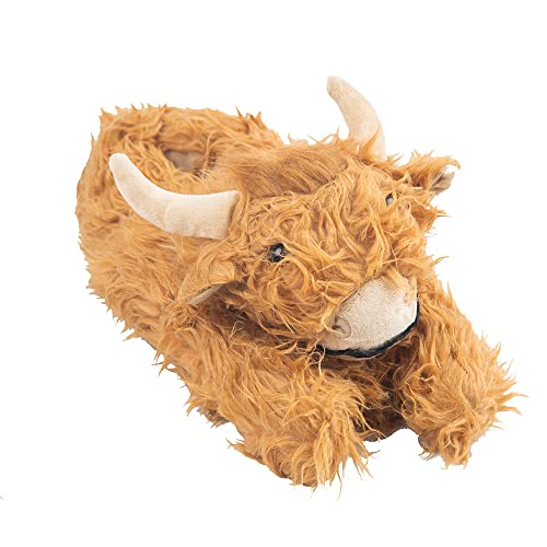 Highland Cow Slippers Cute Unisex Scottish Highland Cattle Cow House Fuzzy Shoes Animal Plush Slippers for Women&Men2