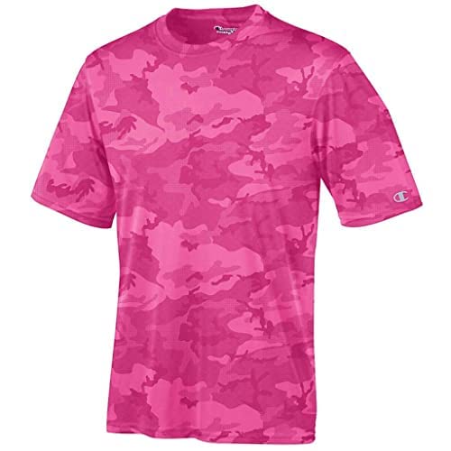 Champion Men's Short Sleeve Double Dry Performance T-Shirt, Wow Pink camo,  3X Large