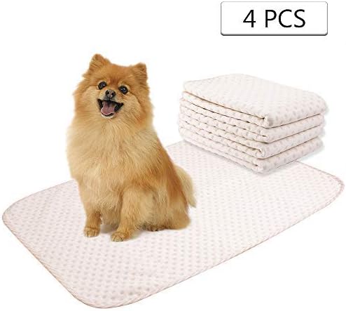 Yangbaga Washable Pee Pads for Dogs, 4 Packs Reusable Puppy Pads, 20x28in with Superior Absorbency, Odor Free Whelping Pads for Incontinence, Travel