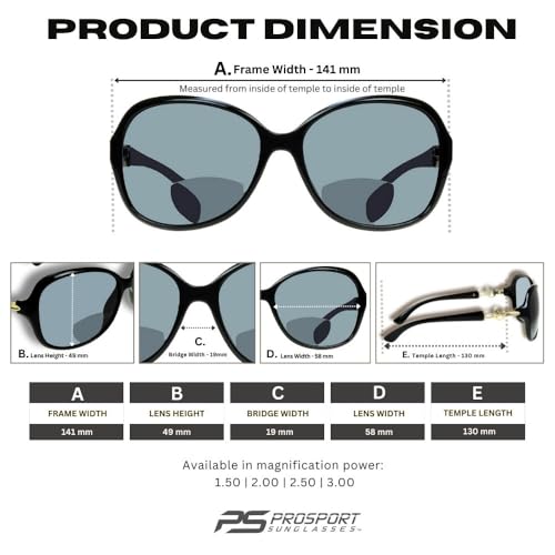 proSPORT Womens Bifocal Sunglasses Readers Sophisticated Oversize Modern Black Tortoise Elegant Gold Silver3