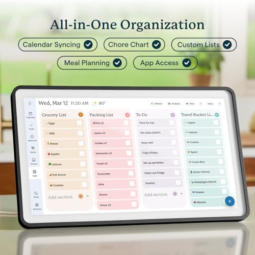 Image of Skylight Calendar 2 - 15-inch Full HD Touchscreen Digital Calendar, Featured on Wirecutter - Wall Planner & Interactive Chore Chart, Smart Family Organizer, 16GB Storage, Wi-Fi, Wall Mount Included - Classic, Black