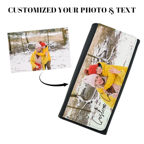 Custom Large Wallet Photo Personalized for Women, PU Leather Picture Purse Credit Card Phone Clutch, Customized Trifold Flip Long & Big Capacity Wallet2