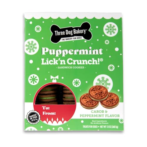 Three Bakery Peppermutt Lick'n Crunch! Sandwich - Minty Winter Edition Treats, Birthday, Drool-Worthy Puppy for Special Occasions