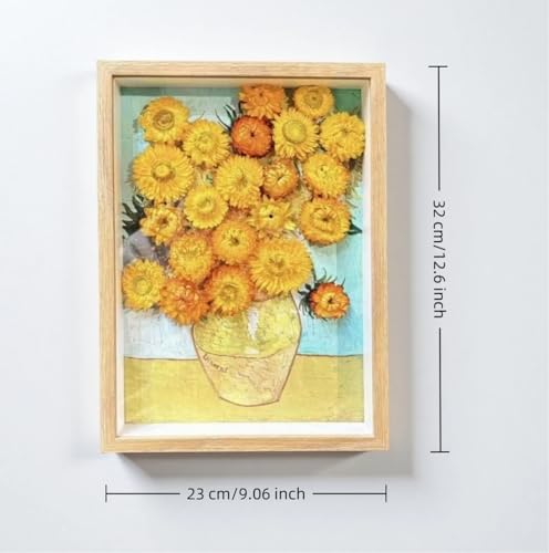 Cuadro decorativo Van Gogh girasol en marco de madera miniatura 2