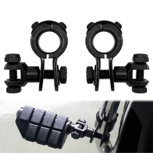 HDBUBALUS バイク ハイウェイ フットペグマウント ハイウェイペグ マウント 25mm - 32mm エンジンクラッシュバー ペグエンジンガード ハーレー用 ツーリング スポーツスター ソフテイル ダイナ 883XL用 ブラック 1-1.25インチ