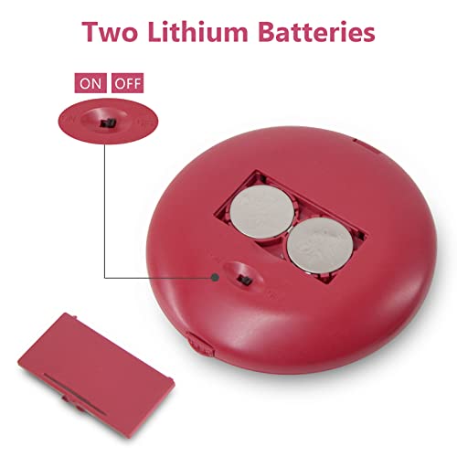 Wobsion Travel Mirror With Light, 1X/10X Compact Magnifying Mirror,Handheld 2-Sided Pocket Mirror,Led Small Makeup Mirror,3.5In Compact Mirror For Purses,Travel Size Mirror For Handbag,Gift,Wine Red #TOP5