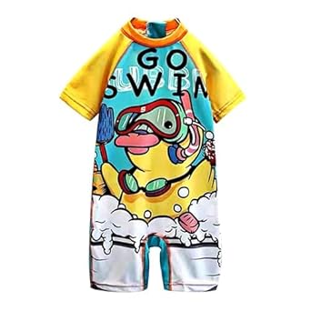 Shifter Children Swimsuit Set, 1513 Printed Kids Bathing Suit Swimwear, Half Sleeves 1 Piece Swimming Wear for Kids, Swimming Costume for Kids