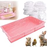 うさぎ トイレ 100枚入 トイレシート ケージ お掃除用 カバー シート ペットのトイレフィルム ケージハムスターケージトイレシート 使い捨て 透明 漏れ防止 大容量 PE素材 薄手タイプ 丈夫 防水 伸縮 簡単お手入れ 小動物用 (100枚入り,60×40cmのトレイに適合する)