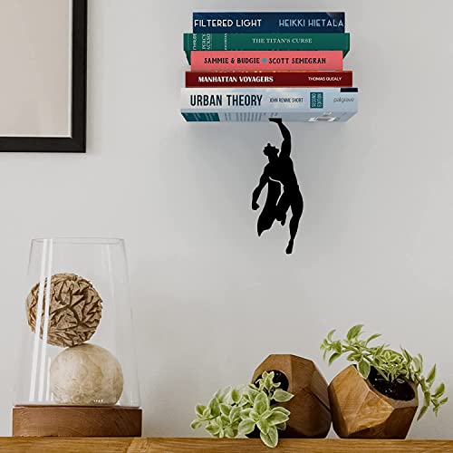 Image of Superhero Floating Bookshelf - Invisible Book Shelf for Wall Decor Home Library - Metal Book Shelf - Superhero Home Decore Bookshelves