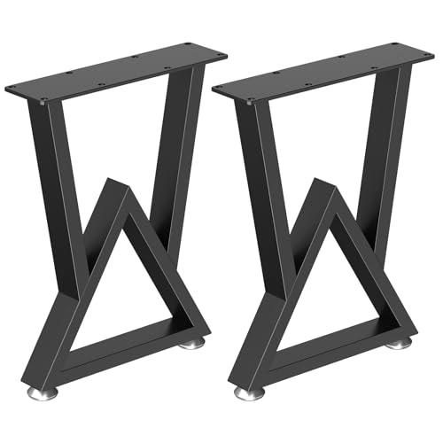 Yawinhe Patas de Mesa Metálicas, Patas Industriales Muebles para DIY, Patas para Escritorio en Forma de V,Patas de Mesa de Café,Barra de Desayuno o Banco, 2 Piezas,41.5 x 30cm,Negro