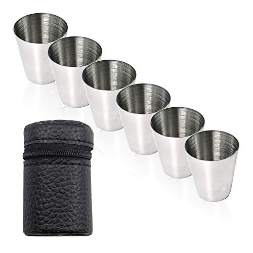 6 Bicchierini da Shot in Acciaio Inossidabile in Oro Rosa 50ml