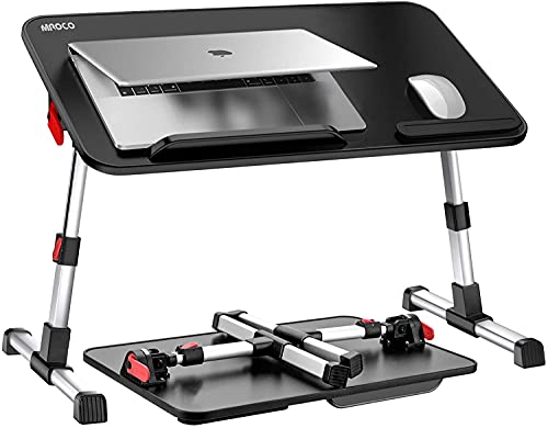 Super Cheap 🛒 MROCO Laptop Bed Tray Table, Adjustable Laptop Desk, Portable Lap Desk for Bed with Foldable Legs, Breakfast Tray for Eating, Bed Desk for Laptop Reading and Writing in Sofa and Couch Floor, Black