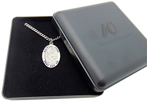 Westmon Works St Jude Solid Pewter One Inch Saint Medal with Stainless Steel Chain2