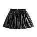 Metallic Skater Skirt for Girls Summer Sparkly Shiny Flared Holographic A-Line Mini Skort for 4-15 Years