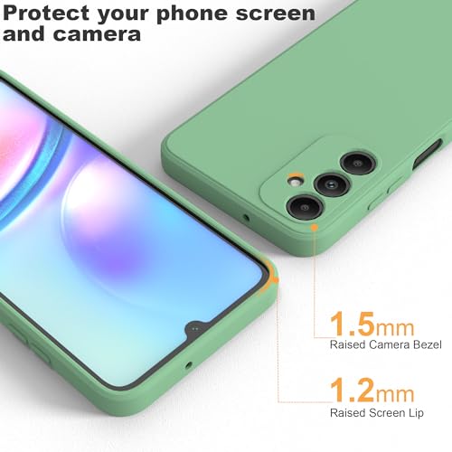 THIYUFUNS Case for Samsung Galaxy A05s 4G with 2 Tempered Glass Screen Protector, Galaxy A05s Case Silicone Slim Fit Shockproof Anti-Scratch Compatible with Samsung Galaxy A05s 4G - Green - Image 4