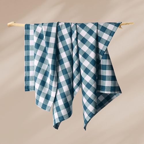 Image of Multi Dish Towels 12 Pack Combo, 18 inchx26 inch, Quick Drying Cloths, 100% Cotton, Absorbent Wash Rags, Washable, Reusable Cleaning Towels for Dishes, Kitchen Drying Use - Red, Black, Teal