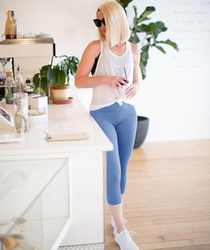 Image of GAYHAY High Waisted Capri Leggings for Women - Soft Slim Yoga Pants for Running Cycling Workout