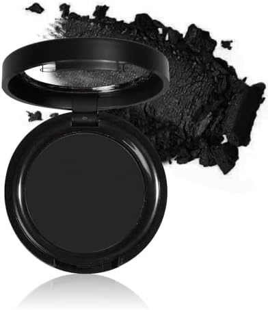 Mysense Single Matte Black Eyeshadow,Pressed Fine Powder Eye Shadow,High Pigment Longwear Single Black Eye Makeup for Day&Night (02)
