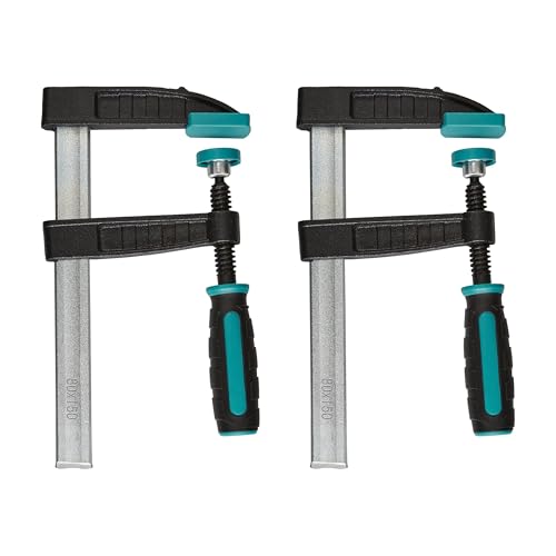 wolfcraft Schraubzwingen Set 2tlg. I 8645000 I Für vielfältige Spannanwendungen – ideal für DIY-Projekte I Ausladung 80 mm I Spannweite 150 mm I Spannkraft: 270 kg