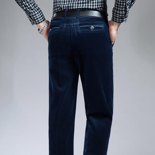 Cambkatl Men's Straight Leg Corduroy Dress Pants Zipper Button Closure Vintage Business Casual Suit Pants with Pockets4