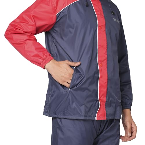 Image of Citizen Hooded Raincoat for Men Women Waterproof for Bike Riders 180T Micro Fabric Lightweight Stylish Sealed Hood, Large Pockets, Heavy-Duty Zippers Rainwear with Carry Pouch-CR013