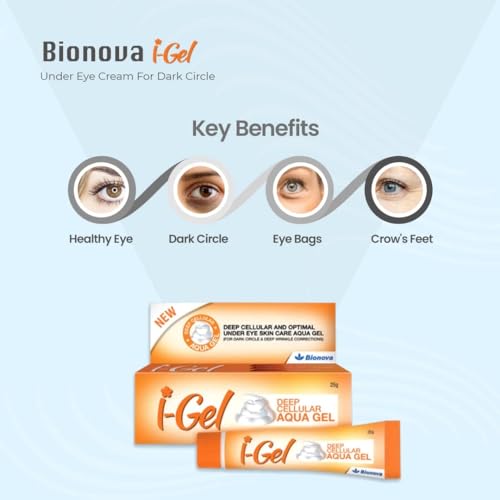 Image of Bionova I GEL Under Eye Cream Deep Cellular and Optimal Under Eye Skin Care Aqua Gel With No Harmfull Chemicals For Removing Dark Circles Healthy Eyes Eye Bags 25 gms