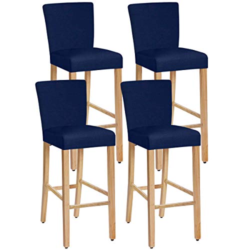 SHILV. HOME Stretch Removable Washable Bar Stool Covers,Dining Room Chair Covers,Barstool Chair Slipcovers Pub Counter Seat Cover (Navy,Set of 4)