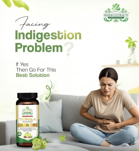 Image of Triphala Powder | Natural Ayurvedic Digestive Cleanser | Relieves Constipation & Detoxifies Body | Harad, Baheda & Amla Blend | Herbal Supplement for Men & Women - 200gm
