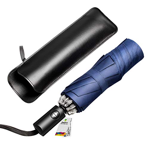 DeliToo 折りたたみ傘 逆折り式 ワンタッチ自動開閉 撥水加工 晴雨兼用 紺色