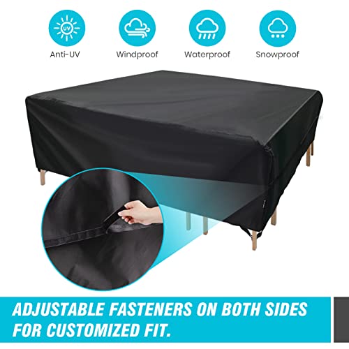 Velway Patio Furniture Cover Outdoor, Waterproof Rectangular Patio Table Chair Sofa Set Cover, 78”Lx63”Wx27”H, All Weather Oxford Tear-Resistant Material With Zipper Carrying Bag Windproof Buckles #TOP1