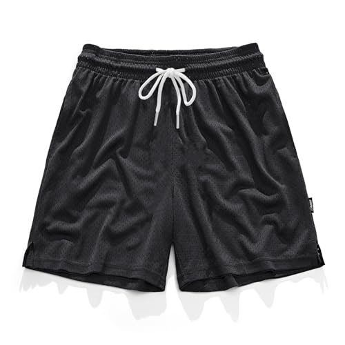 AIMPACT 7' Mens Mesh Shorts Athletic Basketball Shorts Double Layer Gym Workout Shorts with Pocket...